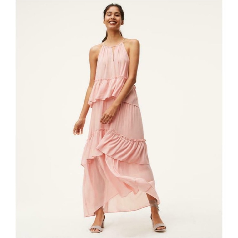 LOFT Pink Maxi Dress (size small)